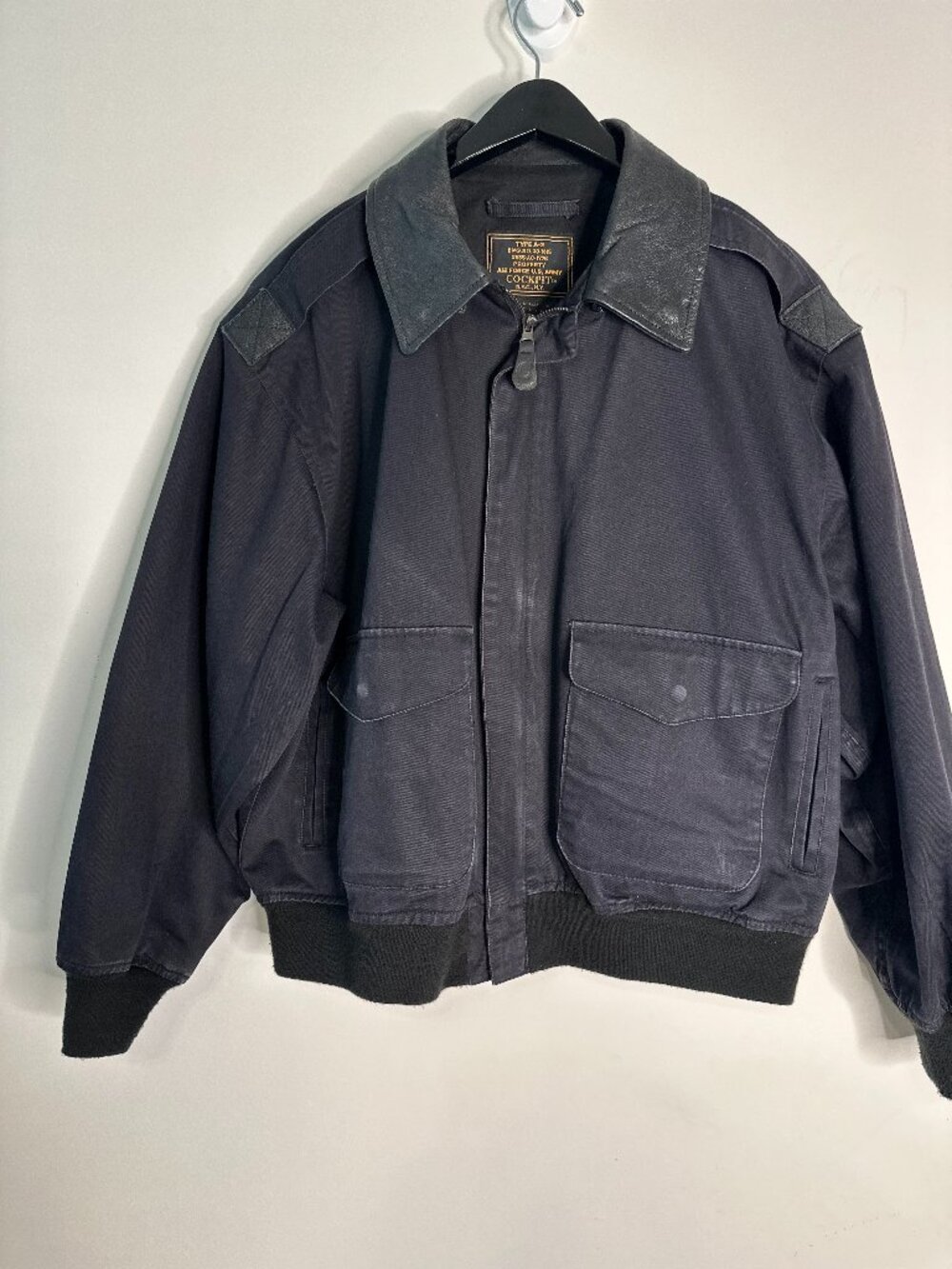 Cockpit USA Type A-2 Men's Black Aviators Flight Jacket Size L